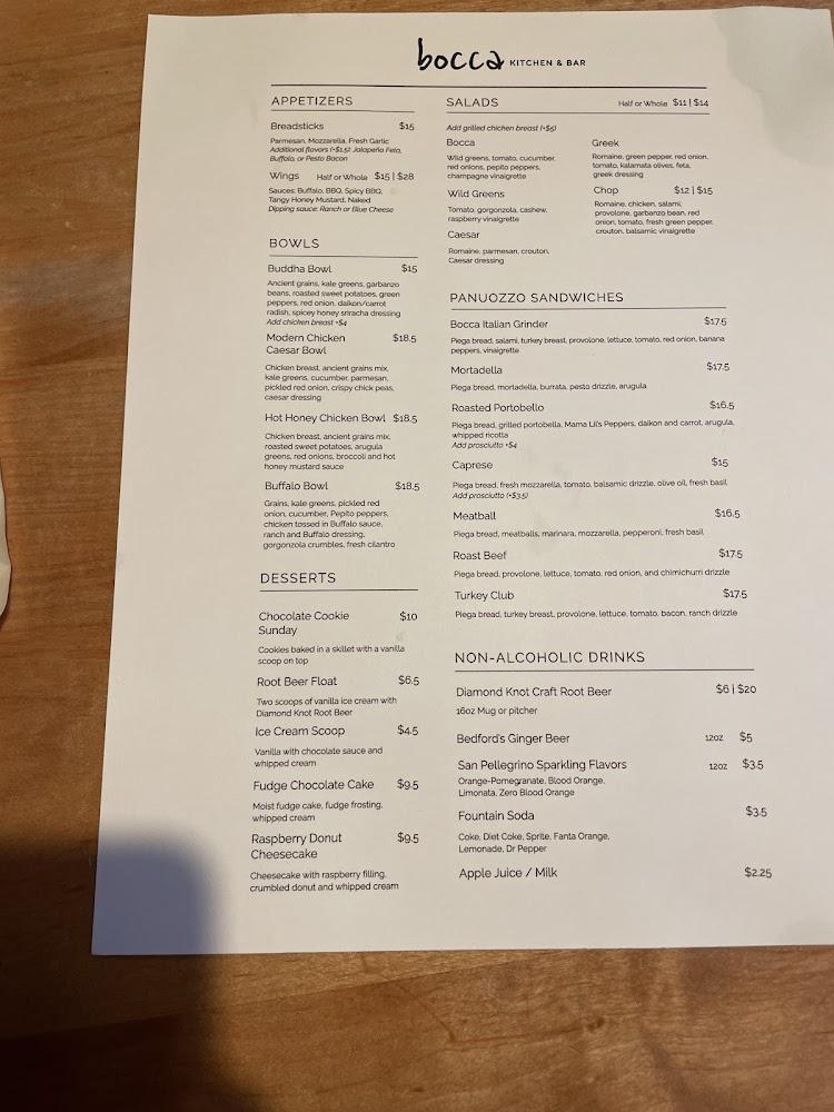Bocca Kitchen & Bar Menu image 2